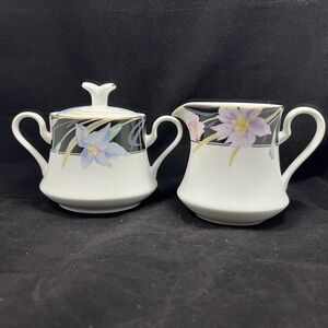Vintage Charisma Black By Mikasa Cream And Sugar Set